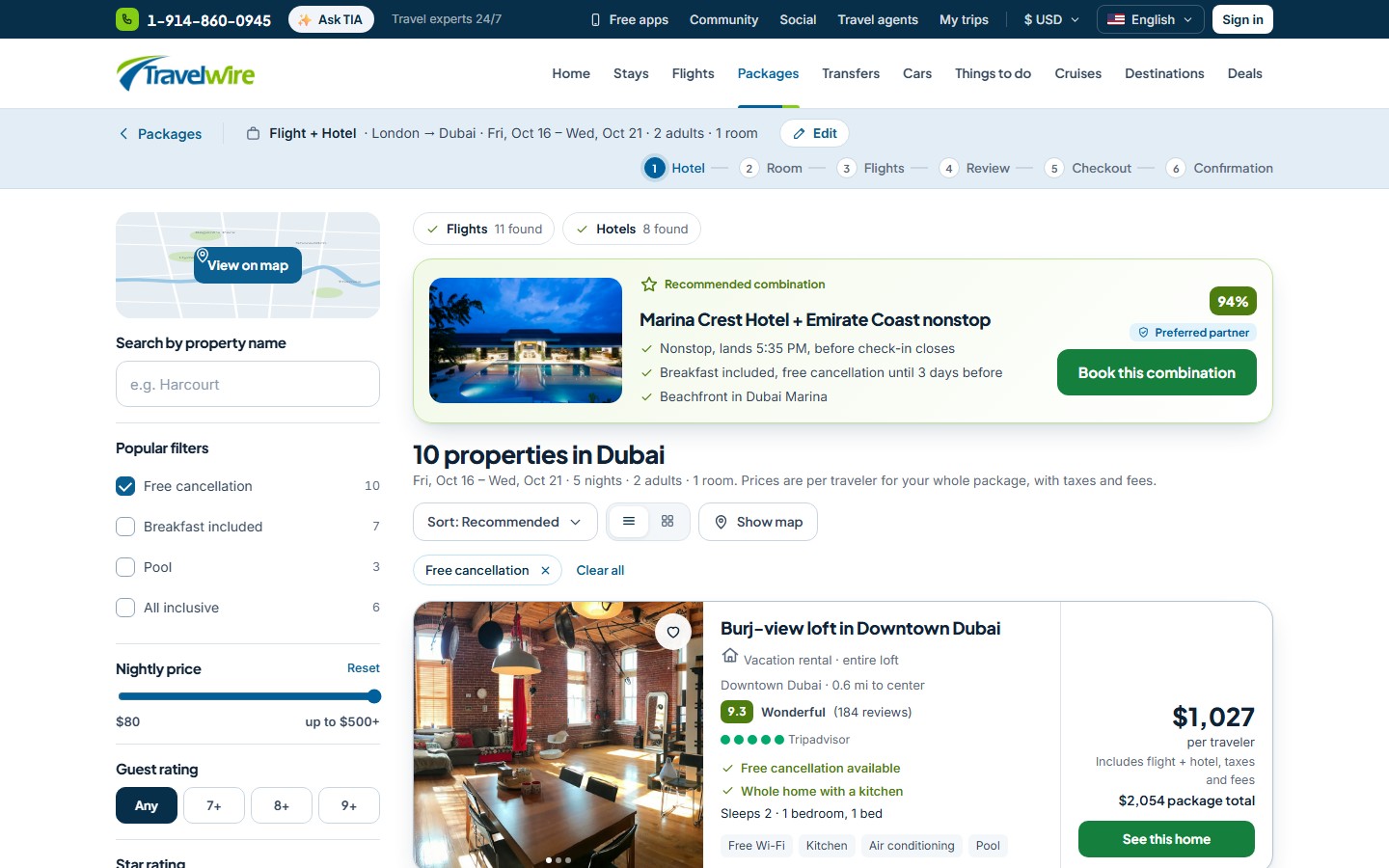 Building a vacation package